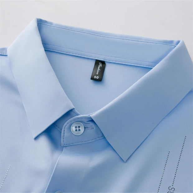 CHEMISES DE LUXE A RIVETS FLOQUES POUR HOMMES,MANCHES LONGUES.