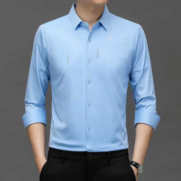 CHEMISES DE LUXE A RIVETS FLOQUES POUR HOMMES,MANCHES LONGUES.