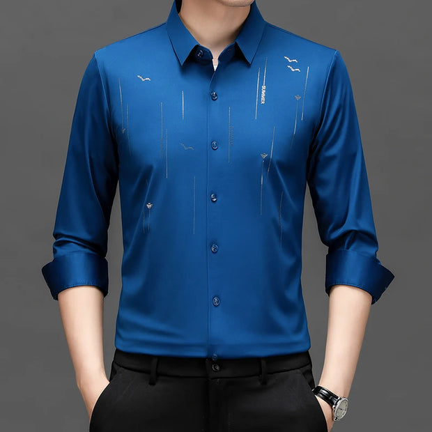 CHEMISES DE LUXE A RIVETS FLOQUES POUR HOMMES,MANCHES LONGUES.